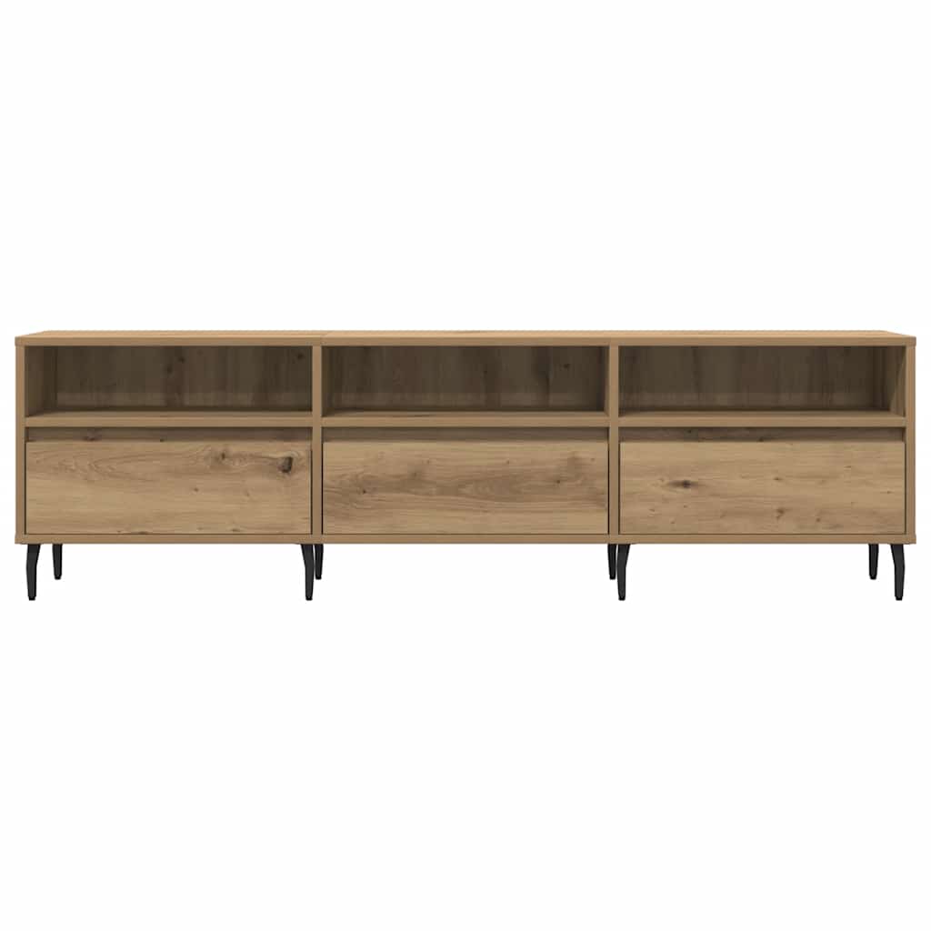 Meuble TV chêne artisanal 150x30x44,5 cm bois d'ingénierie - XIOS