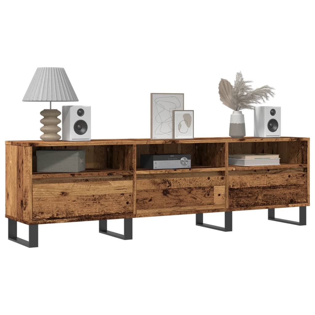 Meuble TV vieux bois 150x30x44,5 cm bois d'ingénierie - XIOS