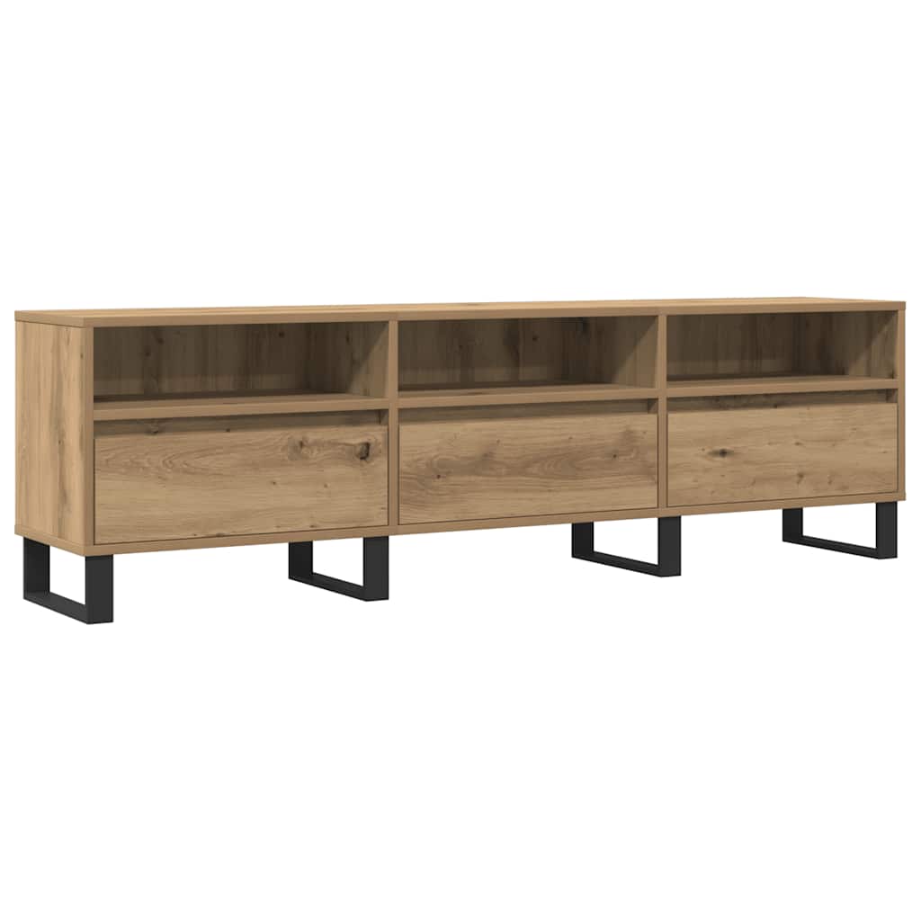 Meuble TV chêne artisanal 150x30x44,5 cm bois d'ingénierie - XIOS