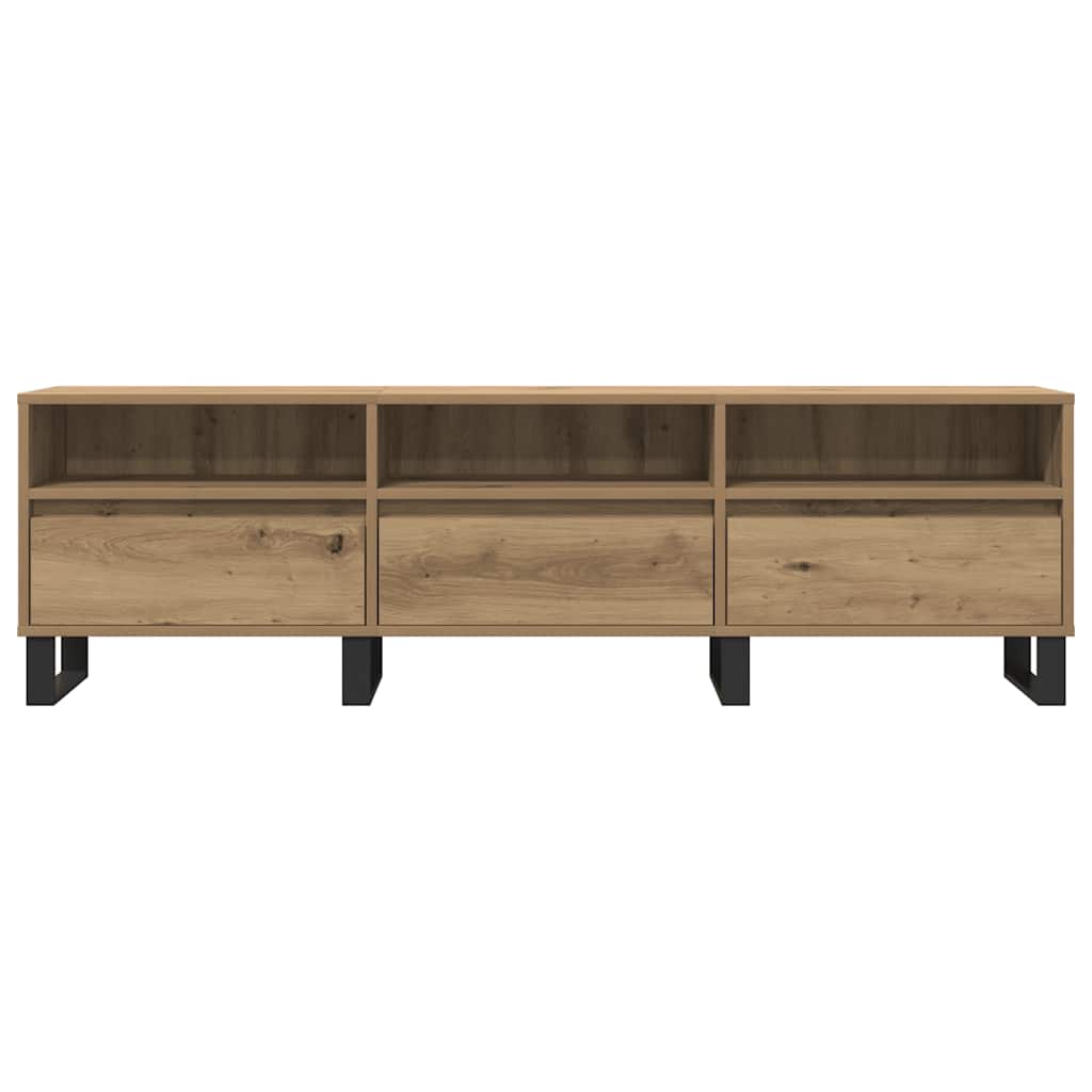 Meuble TV chêne artisanal 150x30x44,5 cm bois d'ingénierie - XIOS