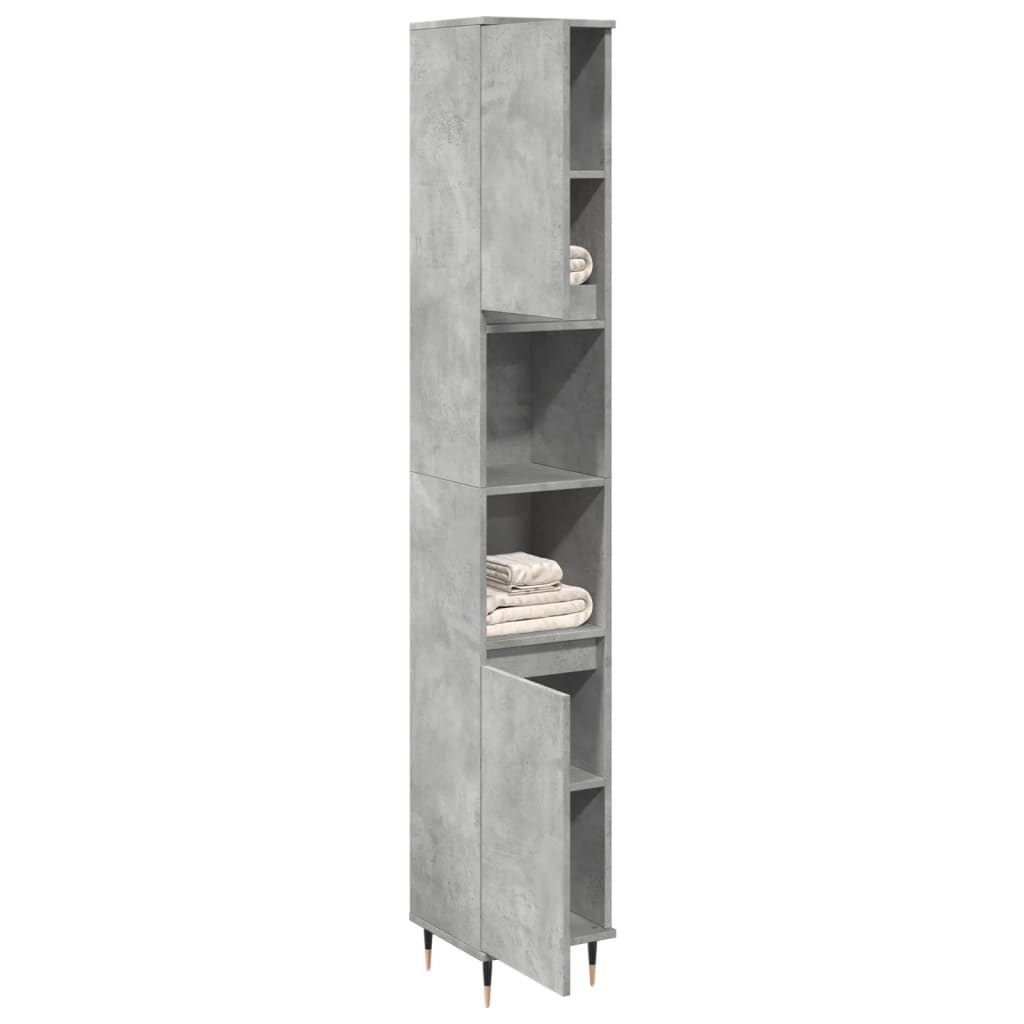 Armoire de salle de bain gris béton 30x30x190 cm Ensembles de mobilier pour salles de bains vidaXL