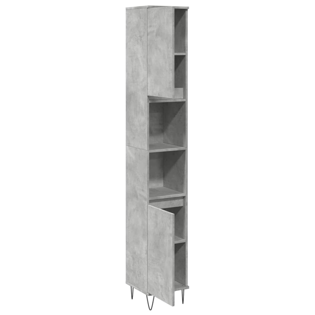 Armoire de salle de bain gris béton 30x30x190 cm Ensembles de mobilier pour salles de bains vidaXL