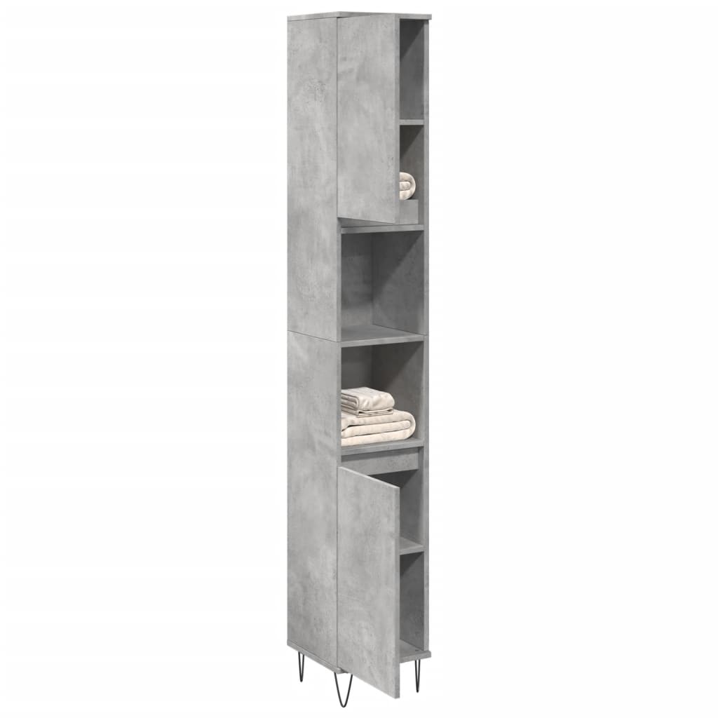 Armoire de salle de bain gris béton 30x30x190 cm Ensembles de mobilier pour salles de bains vidaXL