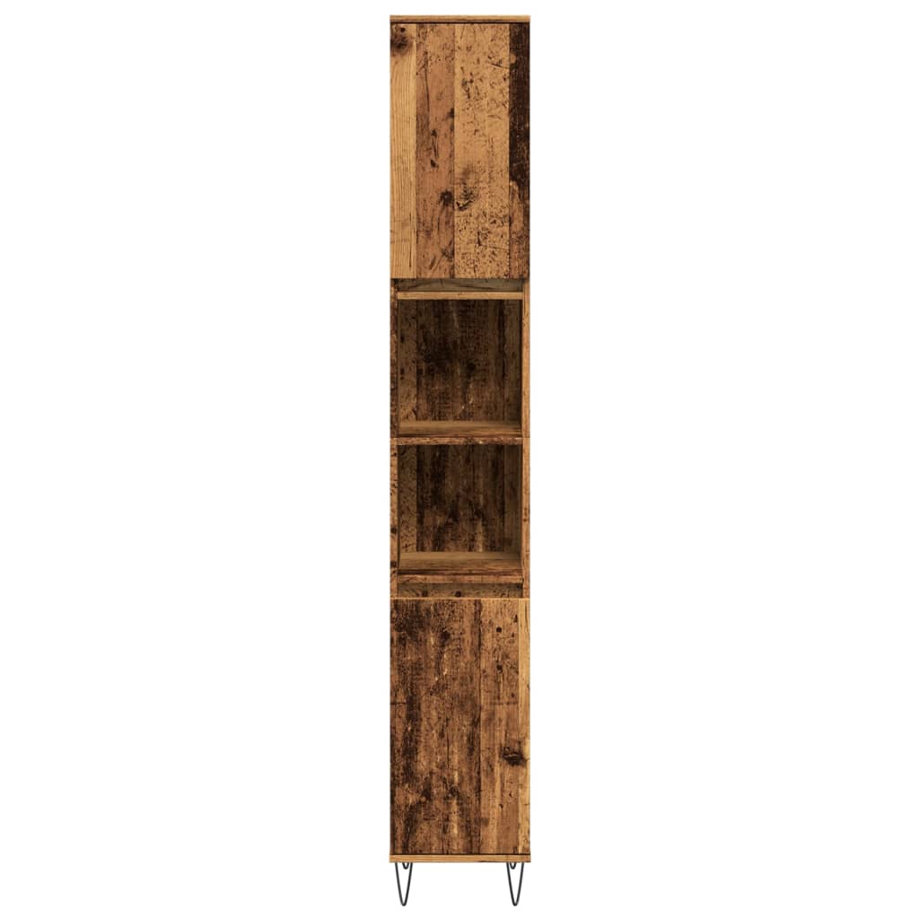Armoire de salle de bain vieux bois 30x30x190cm bois ingénierie Ensembles de mobilier pour salles de bains vidaXL