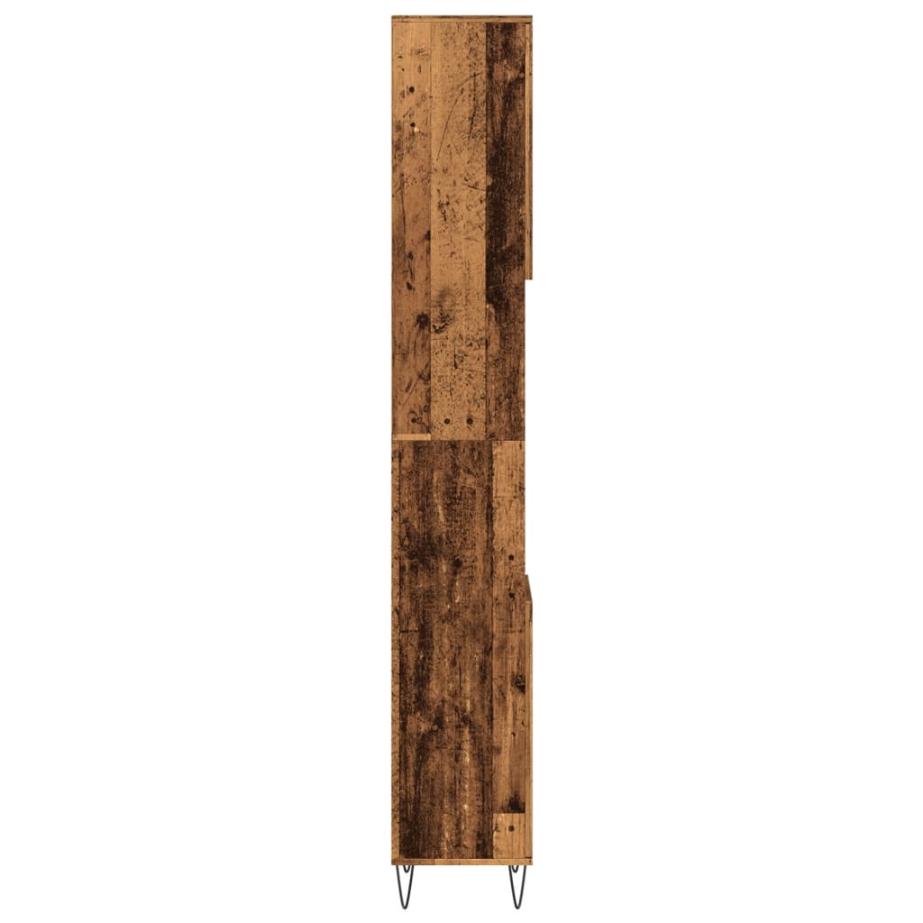 Armoire de salle de bain vieux bois 30x30x190cm bois ingénierie Ensembles de mobilier pour salles de bains vidaXL