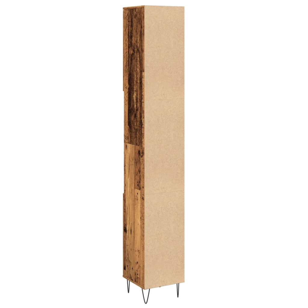 Armoire de salle de bain vieux bois 30x30x190cm bois ingénierie Ensembles de mobilier pour salles de bains vidaXL