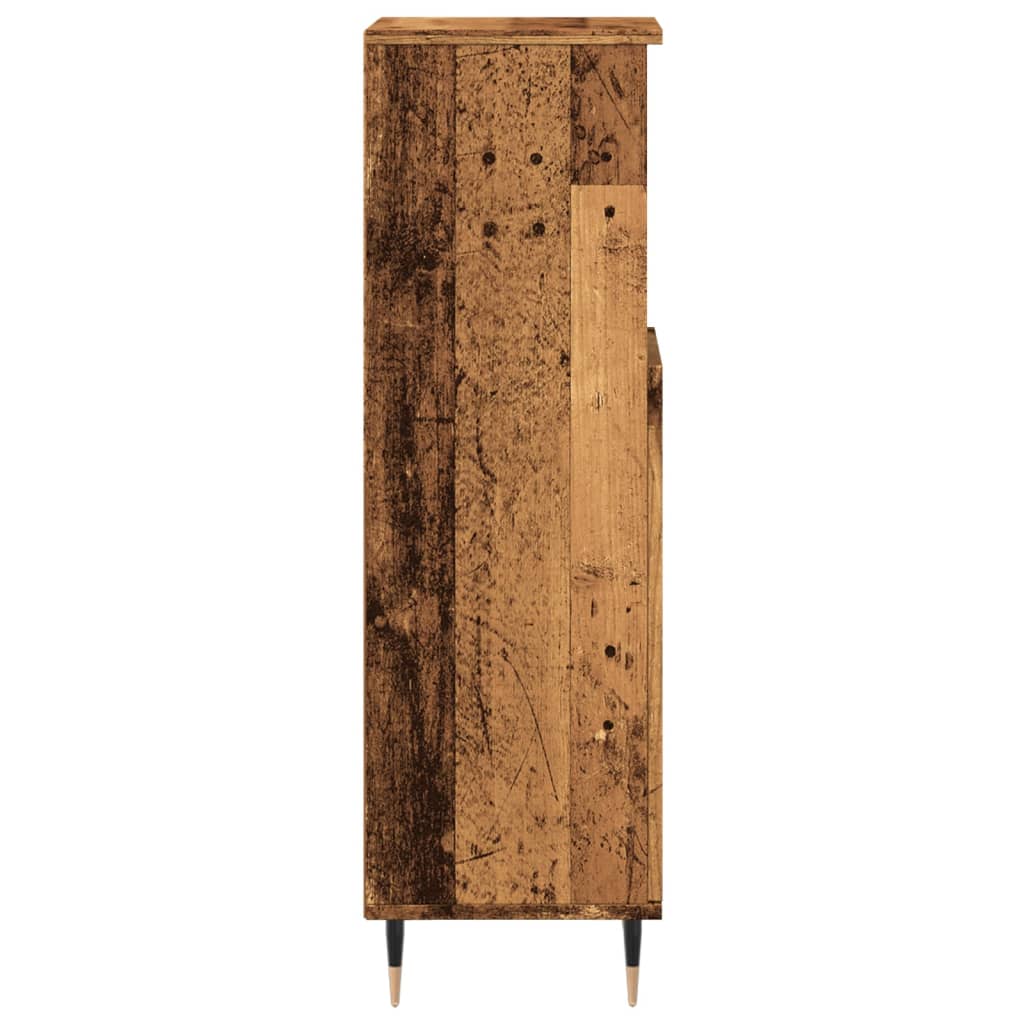 Armoire de salle de bain vieux bois 30x30x100cm bois ingénierie Ensembles de mobilier pour salles de bains vidaXL
