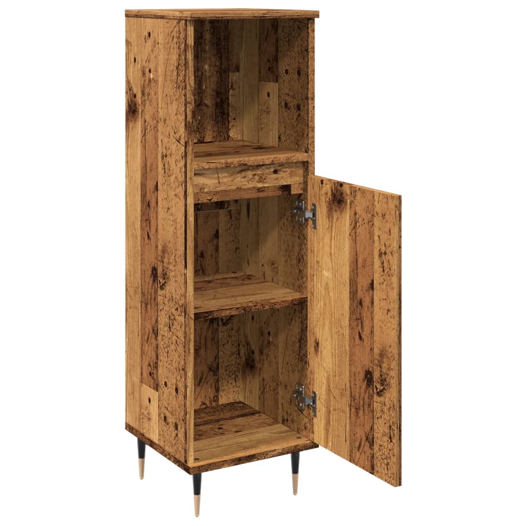 Armoire de salle de bain vieux bois 30x30x100cm bois ingénierie Ensembles de mobilier pour salles de bains vidaXL