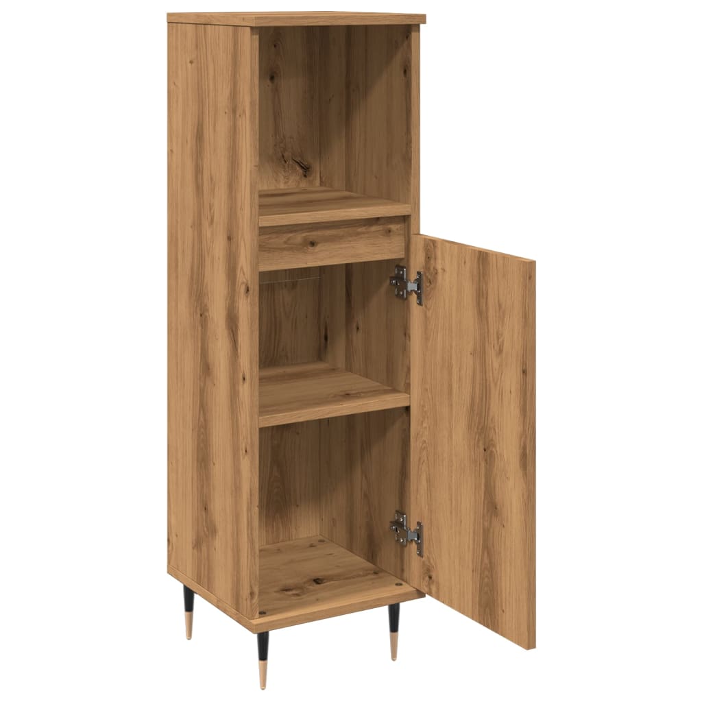 Armoire de salle de bain chêne artisanal 30x30x100 cm Ensembles de mobilier pour salles de bains vidaXL