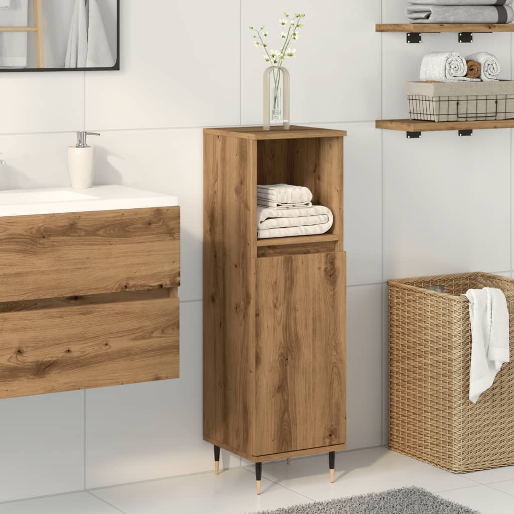 Armoire de salle de bain chêne artisanal 30x30x100 cm Ensembles de mobilier pour salles de bains vidaXL