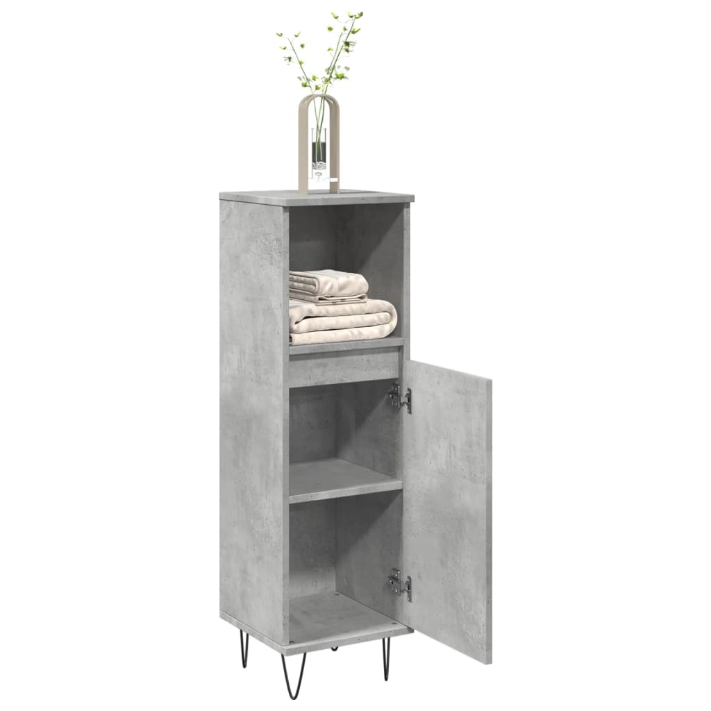 Armoire de salle de bain gris béton 30x30x100 cm Ensembles de mobilier pour salles de bains vidaXL