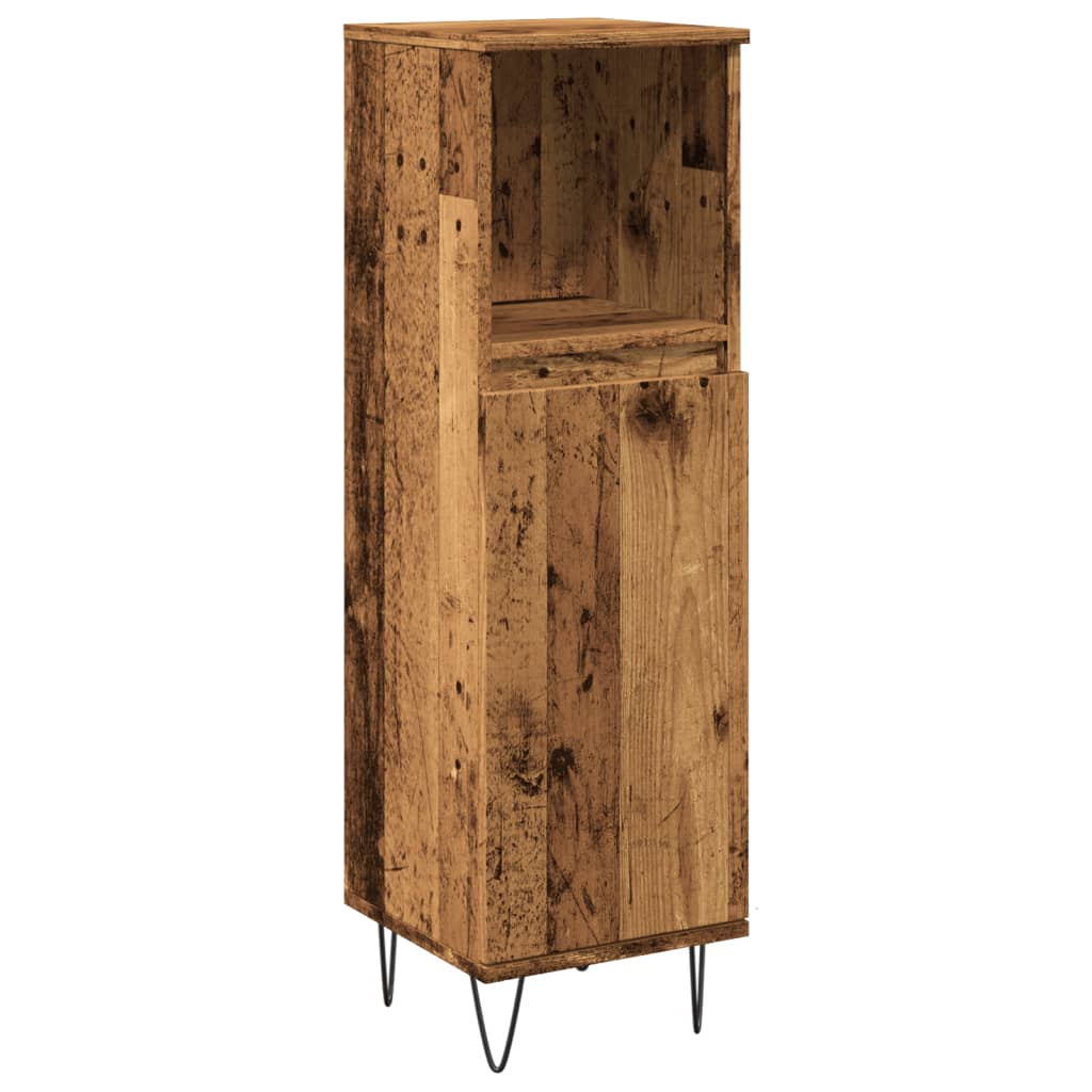 Armoire de salle de bain vieux bois 30x30x100cm bois ingénierie Ensembles de mobilier pour salles de bains vidaXL