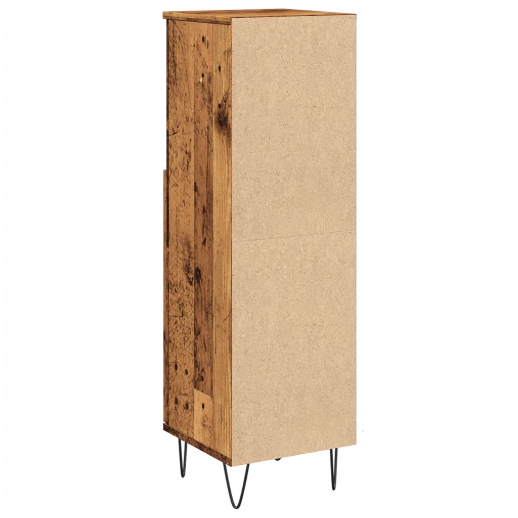 Armoire de salle de bain vieux bois 30x30x100cm bois ingénierie Ensembles de mobilier pour salles de bains vidaXL