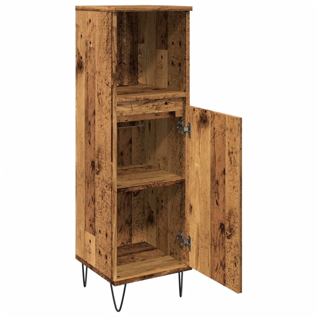 Armoire de salle de bain vieux bois 30x30x100cm bois ingénierie Ensembles de mobilier pour salles de bains vidaXL