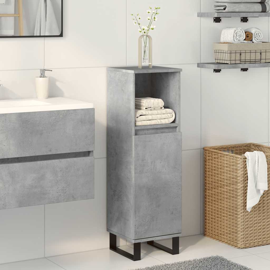 Armoire de salle de bain gris béton 30x30x100 cm Ensembles de mobilier pour salles de bains vidaXL