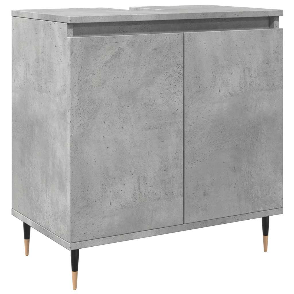 Armoire de bain gris béton 58x33x60 cm bois d'ingénierie Ensembles de mobilier pour salles de bains vidaXL