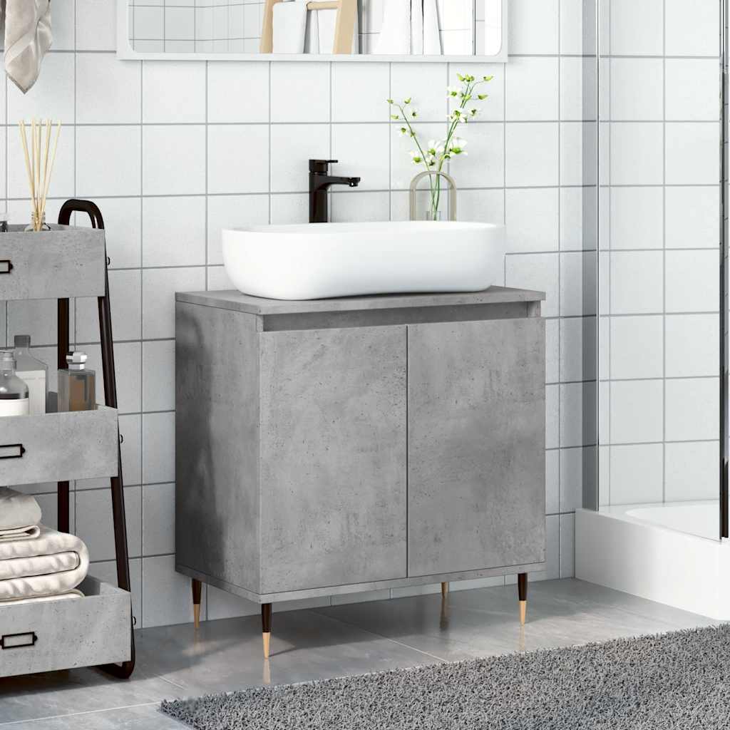 Armoire de bain gris béton 58x33x60 cm bois d'ingénierie Ensembles de mobilier pour salles de bains vidaXL