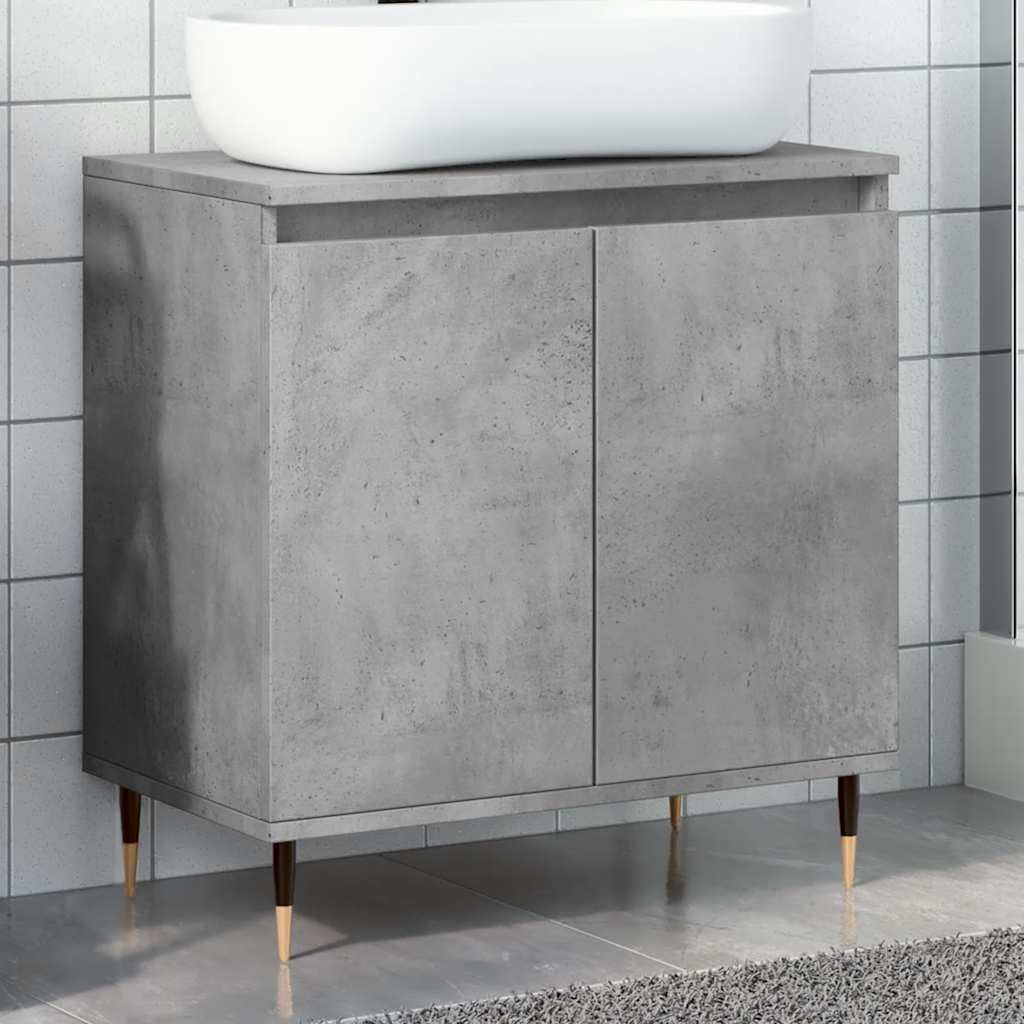 Armoire de bain gris béton 58x33x60 cm bois d'ingénierie Ensembles de mobilier pour salles de bains vidaXL