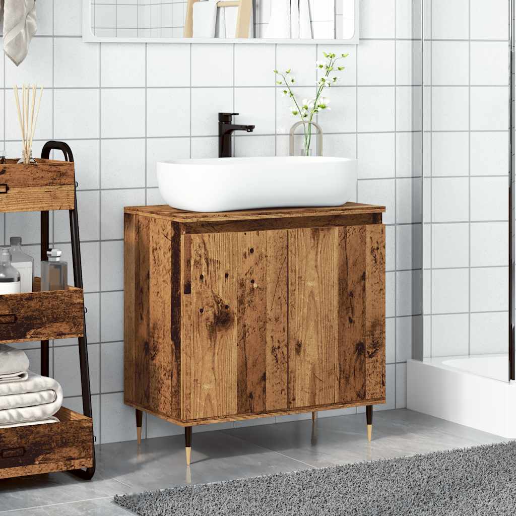 Armoire de salle de bain vieux bois 58x33x60 cm bois ingénierie Ensembles de mobilier pour salles de bains vidaXL