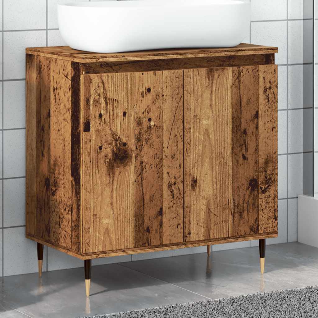Armoire de salle de bain vieux bois 58x33x60 cm bois ingénierie Ensembles de mobilier pour salles de bains vidaXL