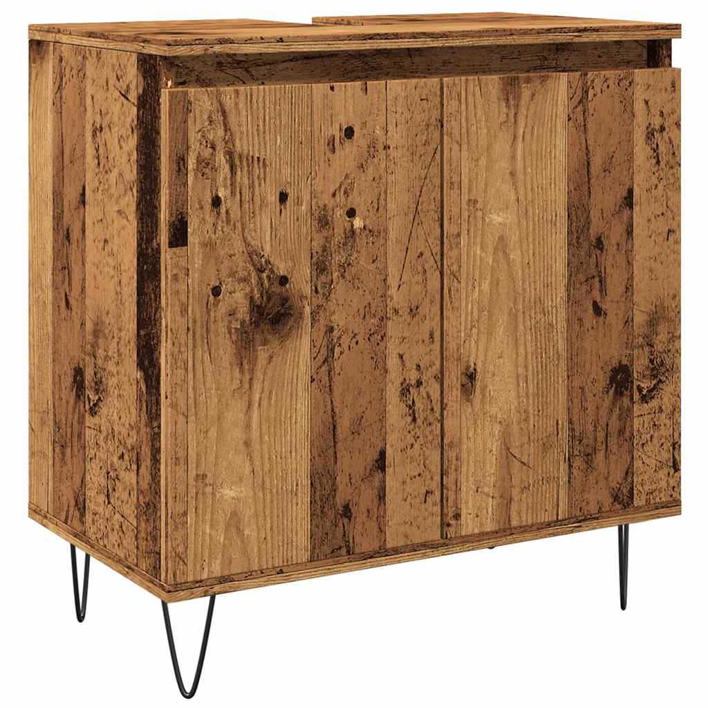 Armoire de salle de bain vieux bois 58x33x60 cm bois ingénierie Ensembles de mobilier pour salles de bains vidaXL