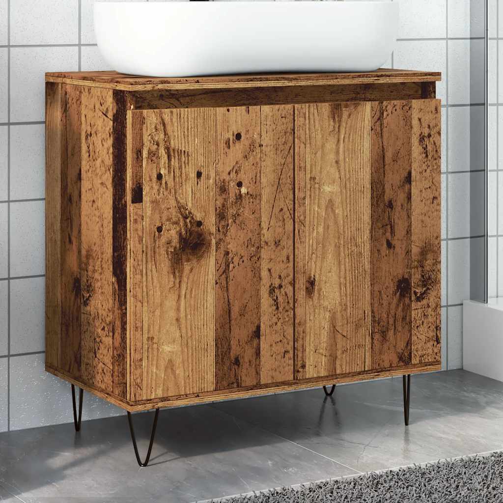 Armoire de salle de bain vieux bois 58x33x60 cm bois ingénierie Ensembles de mobilier pour salles de bains vidaXL