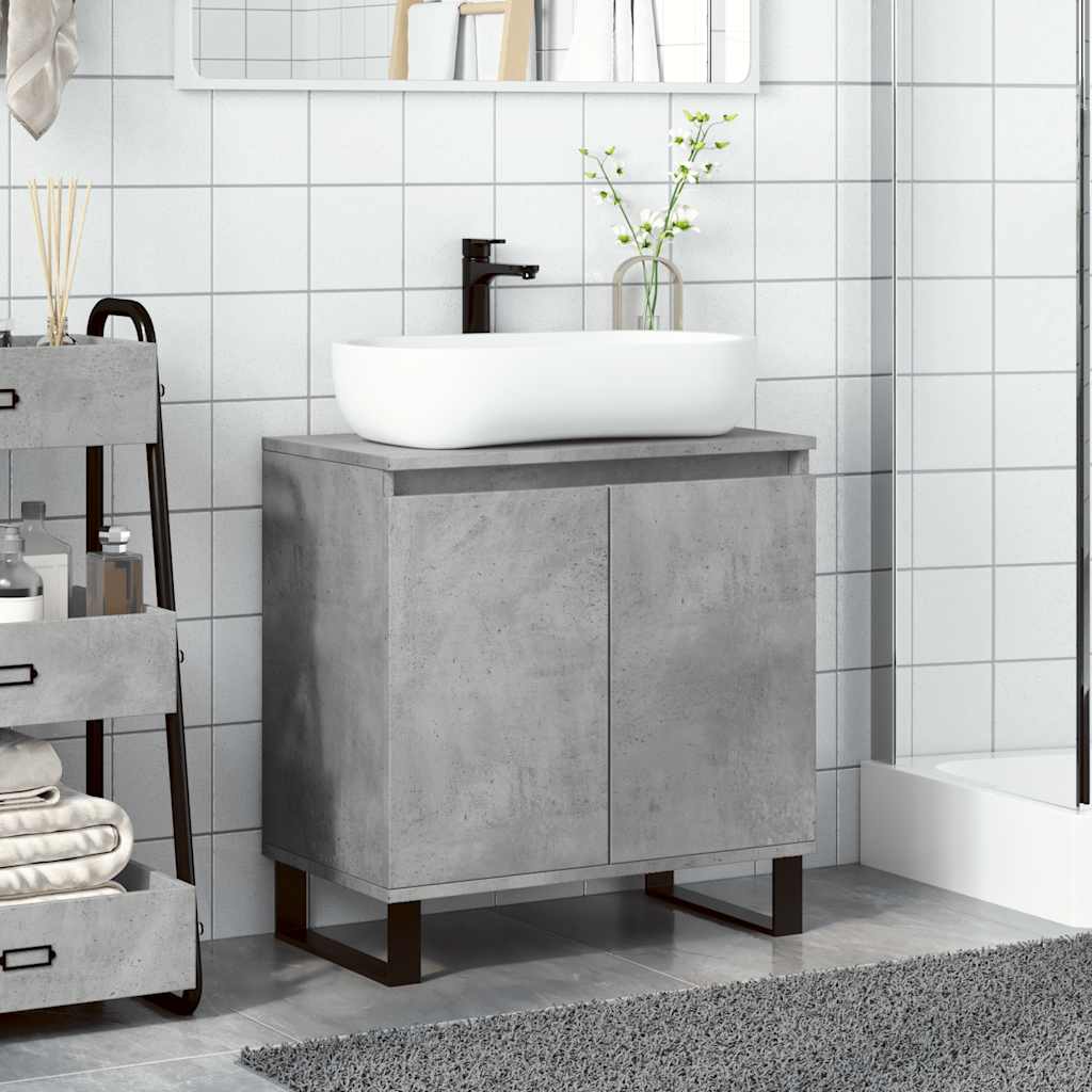 Armoire de bain gris béton 58x33x60 cm bois d'ingénierie Ensembles de mobilier pour salles de bains vidaXL