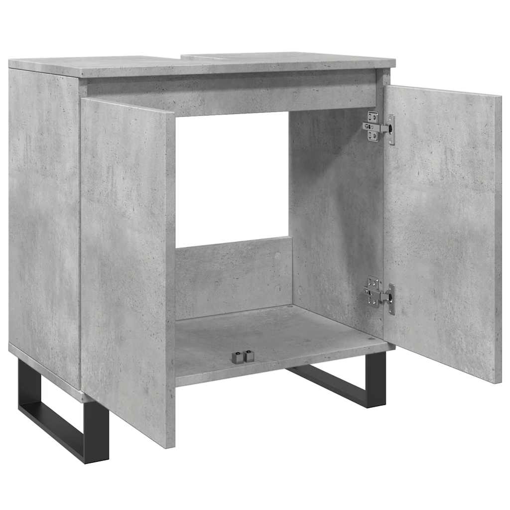Armoire de bain gris béton 58x33x60 cm bois d'ingénierie Ensembles de mobilier pour salles de bains vidaXL