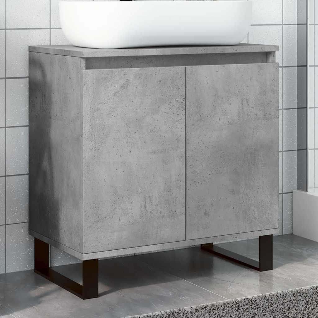 Armoire de bain gris béton 58x33x60 cm bois d'ingénierie Ensembles de mobilier pour salles de bains vidaXL