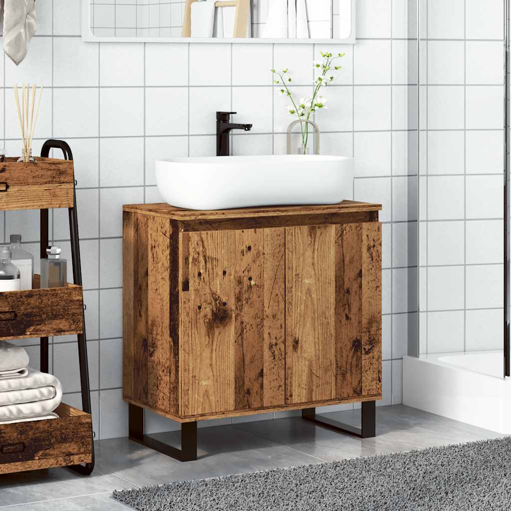 Armoire de salle de bain vieux bois 58x33x60 cm bois ingénierie Ensembles de mobilier pour salles de bains vidaXL