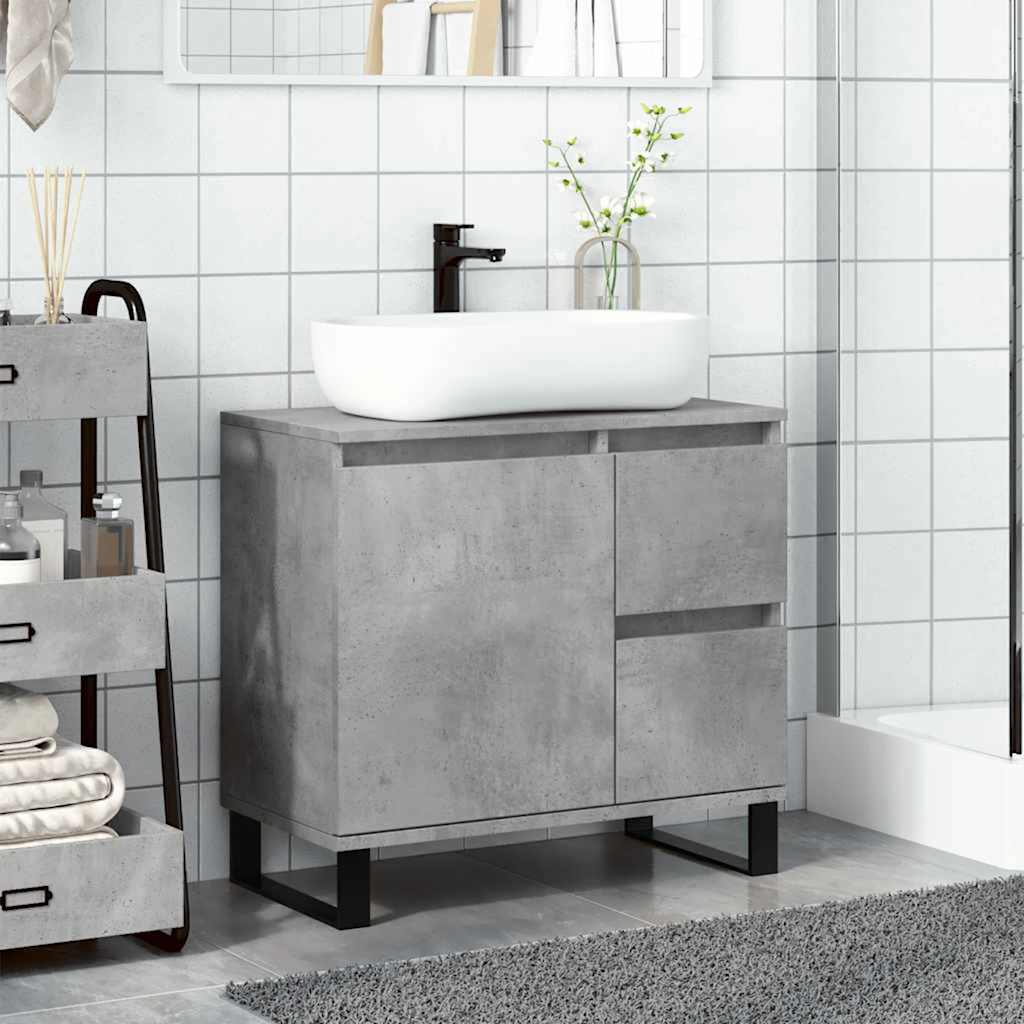 Armoire de lavabo de salle de bain gris béton 65x33x60 cm Ensembles de mobilier pour salles de bains vidaXL