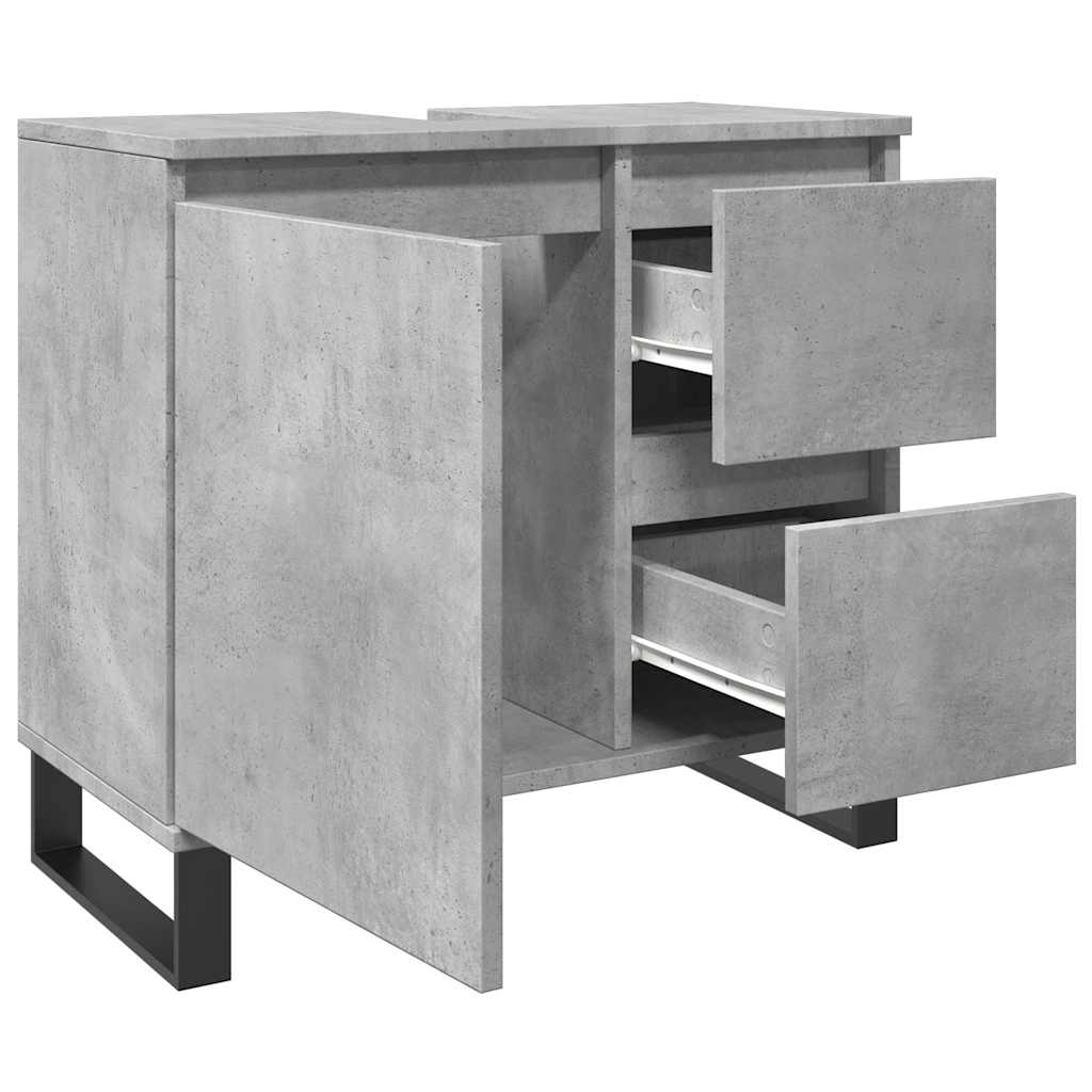 Armoire de lavabo de salle de bain gris béton 65x33x60 cm Ensembles de mobilier pour salles de bains vidaXL