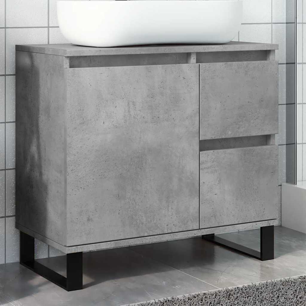 Armoire de lavabo de salle de bain gris béton 65x33x60 cm Ensembles de mobilier pour salles de bains vidaXL