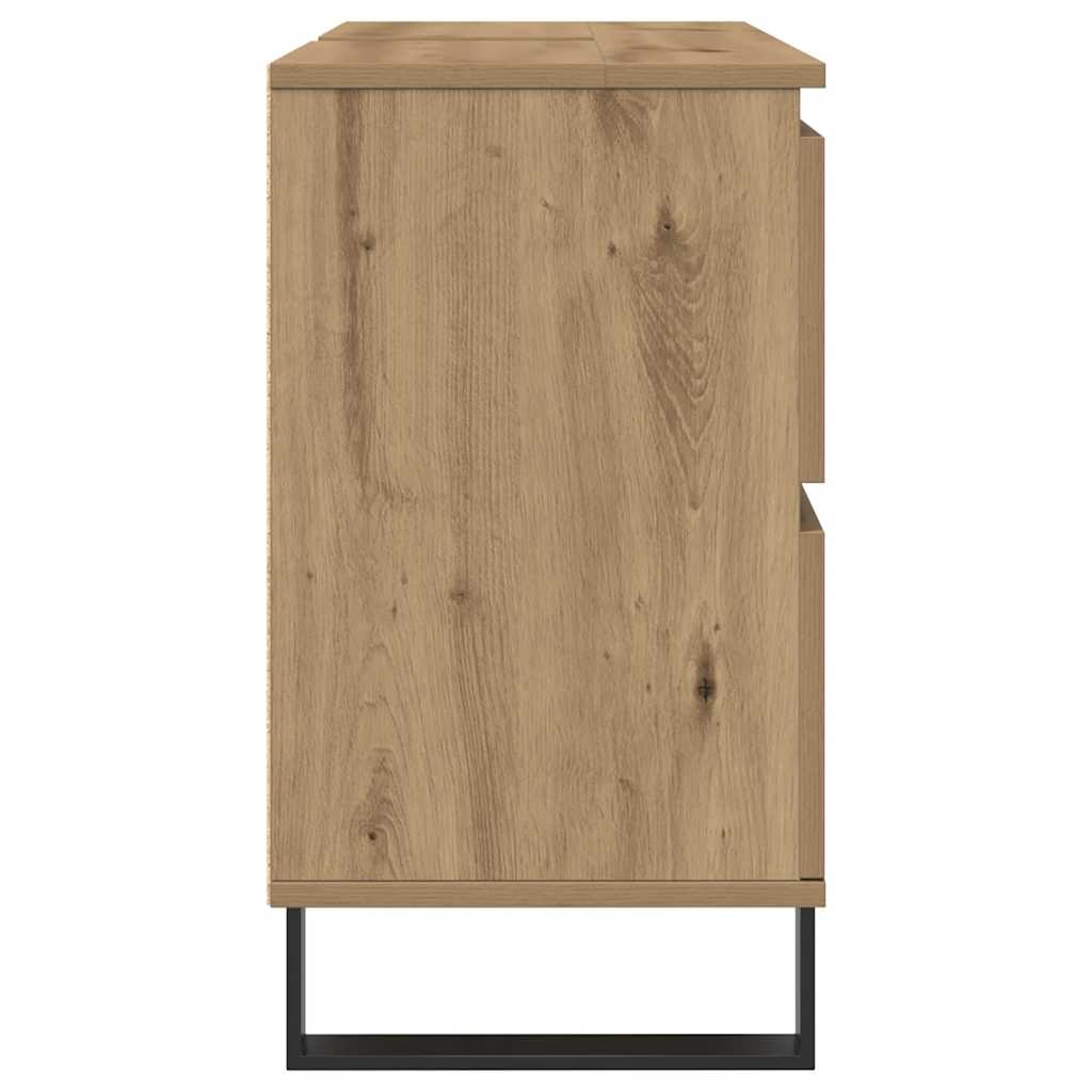 Armoire de lavabo de salle de bain chêne artisanal 65x33x60 cm - XIOS