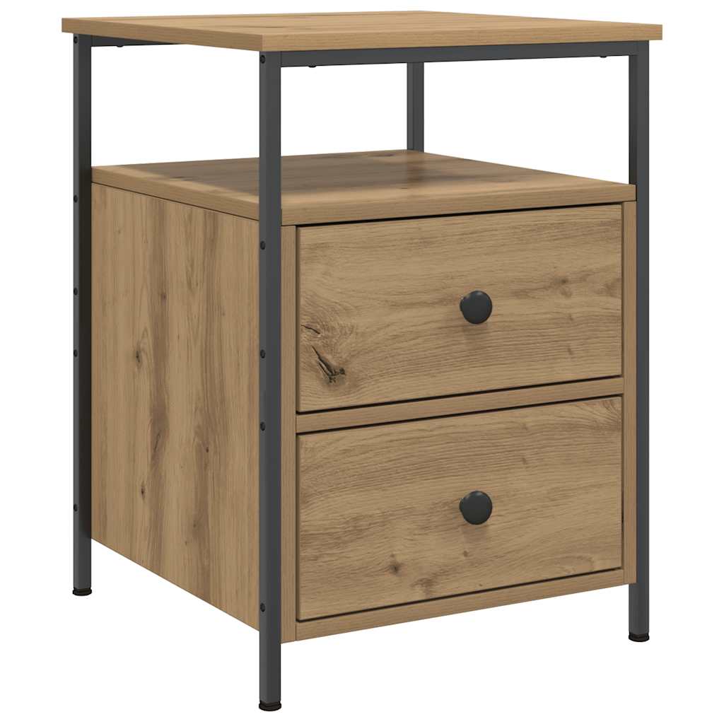 Table de chevet chêne artisanal 44x45x60 cm bois d'ingénierie - XIOS