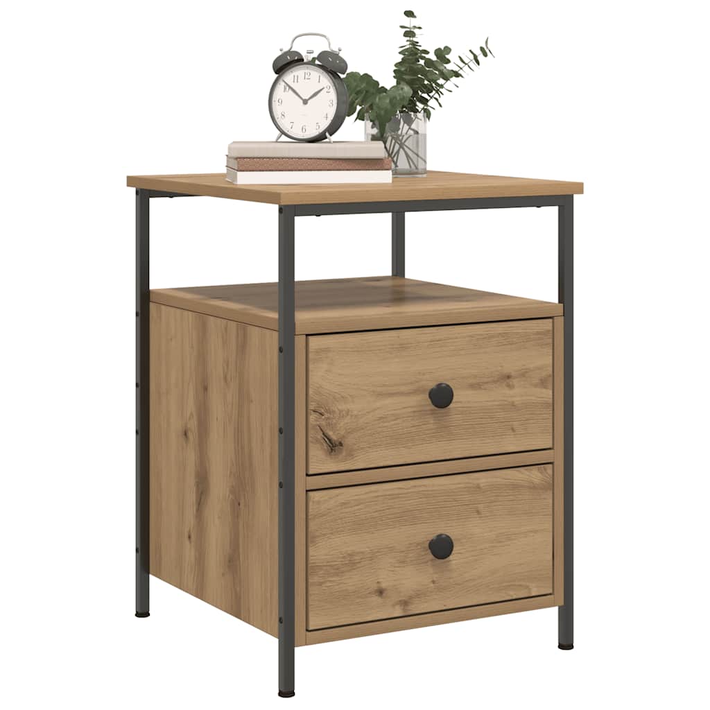 Table de chevet chêne artisanal 44x45x60 cm bois d'ingénierie - XIOS