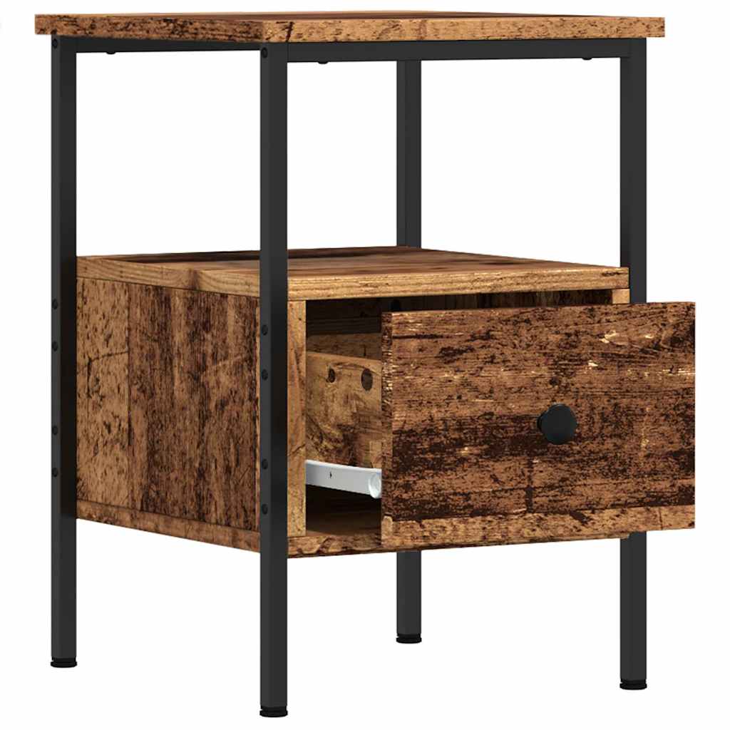 Tables de chevet 2 pcs vieux bois 34x36x50 cm bois d'ingénierie - XIOS