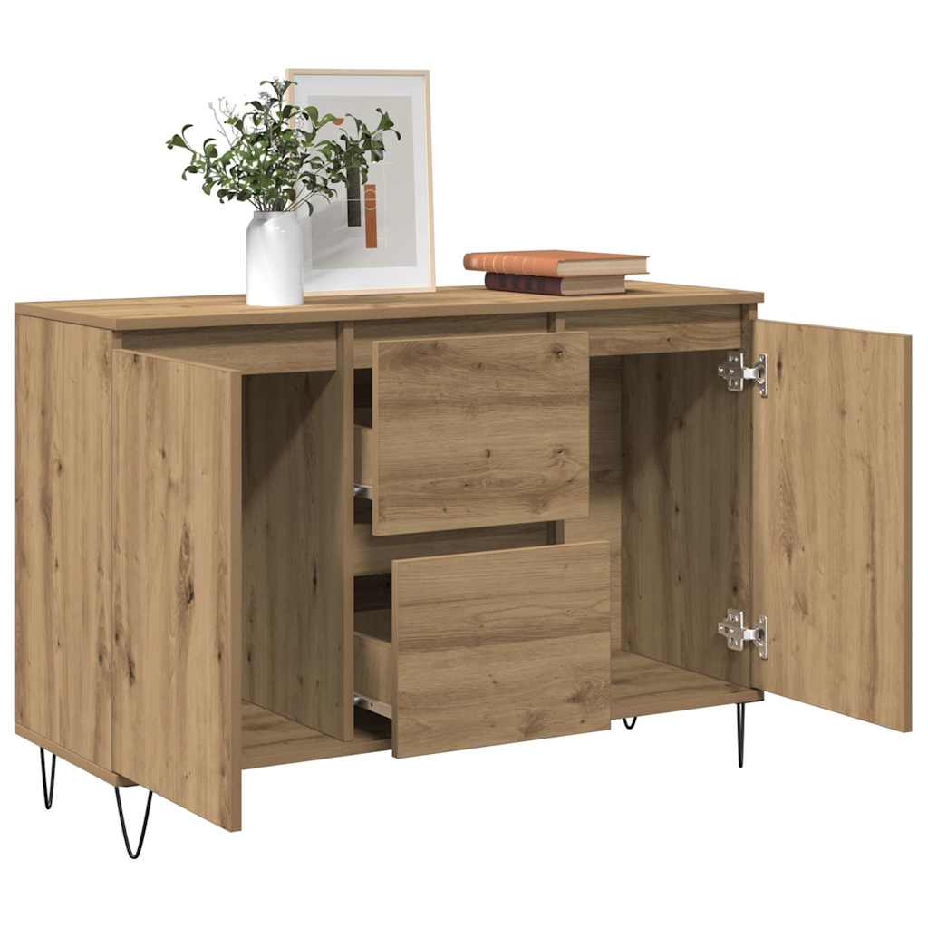 Buffet chêne artisanal 101,5x35x70 cm bois d'ingénierie - XIOS