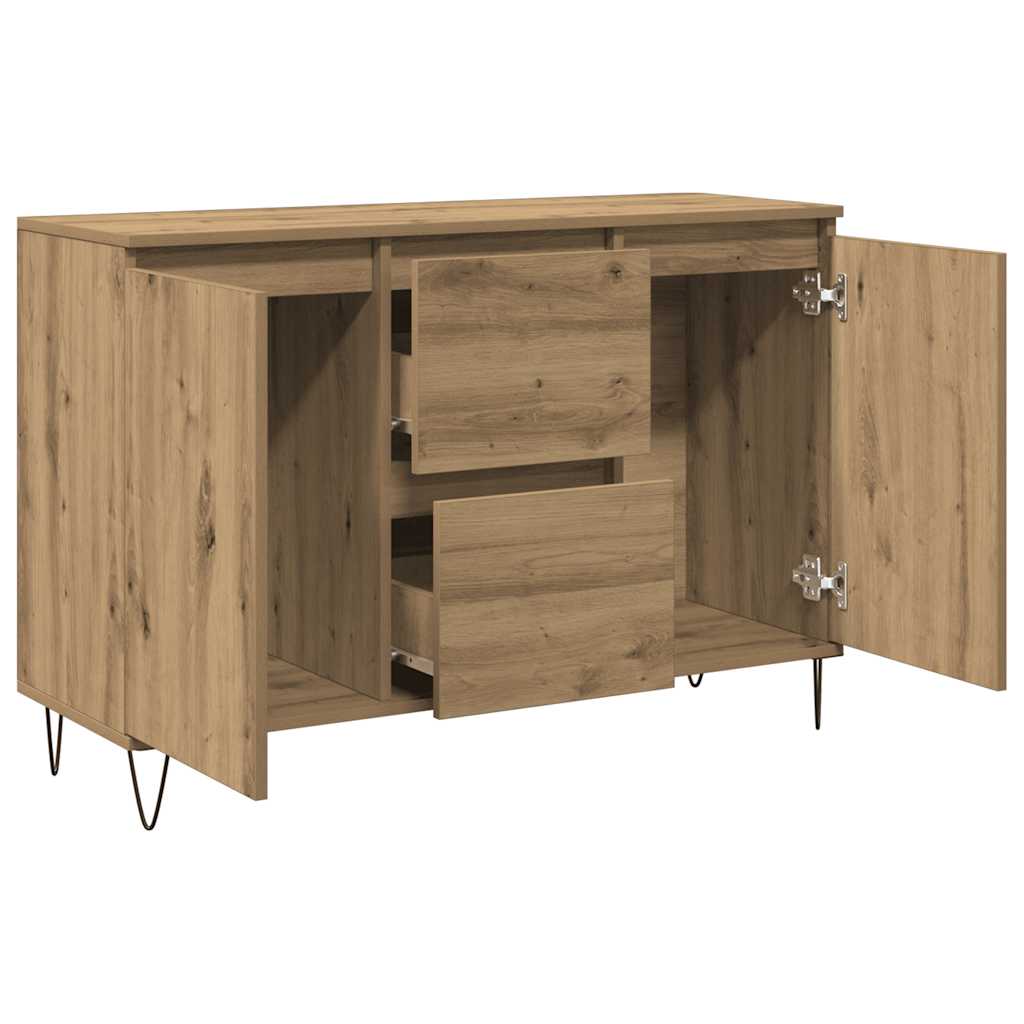 Buffet chêne artisanal 101,5x35x70 cm bois d'ingénierie - XIOS