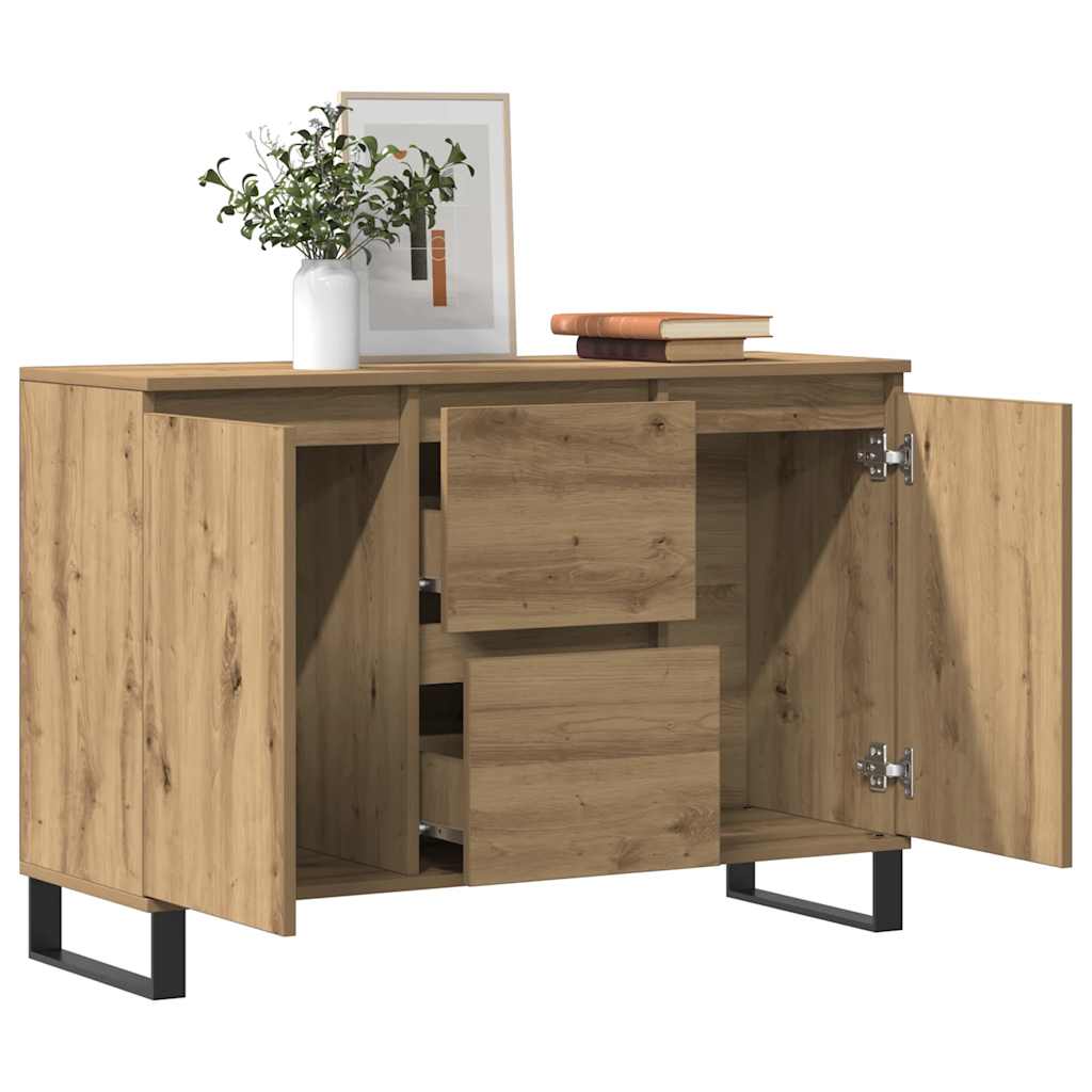 Buffet chêne artisanal 101,5x35x70 cm bois d'ingénierie - XIOS
