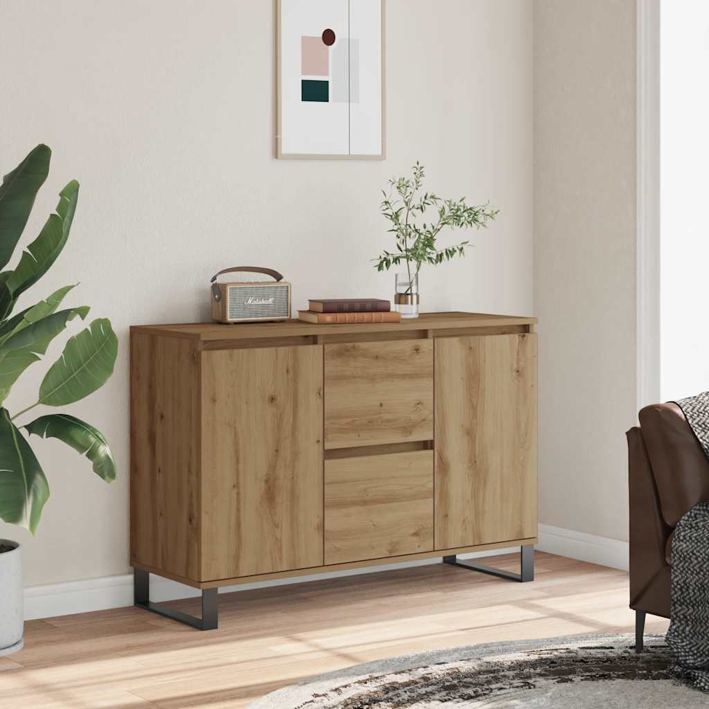 Buffet chêne artisanal 101,5x35x70 cm bois d'ingénierie - XIOS
