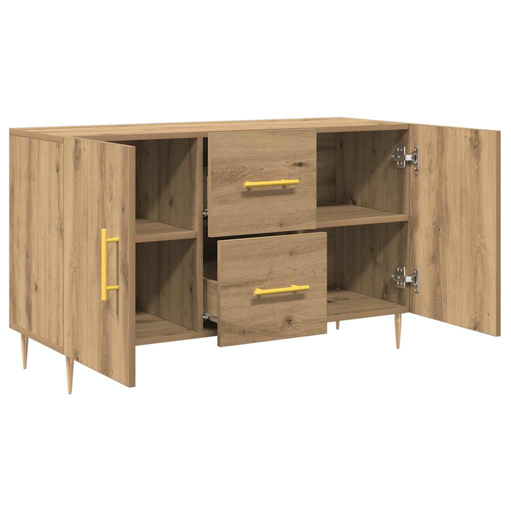 Buffet chêne artisanal 100x36x60 cm bois d'ingénierie - XIOS