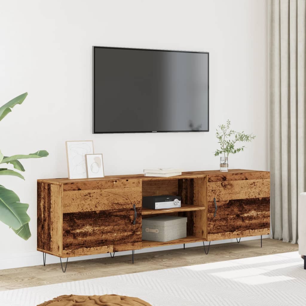 Meuble TV vieux bois 150x30x50 cm bois d'ingénierie - XIOS