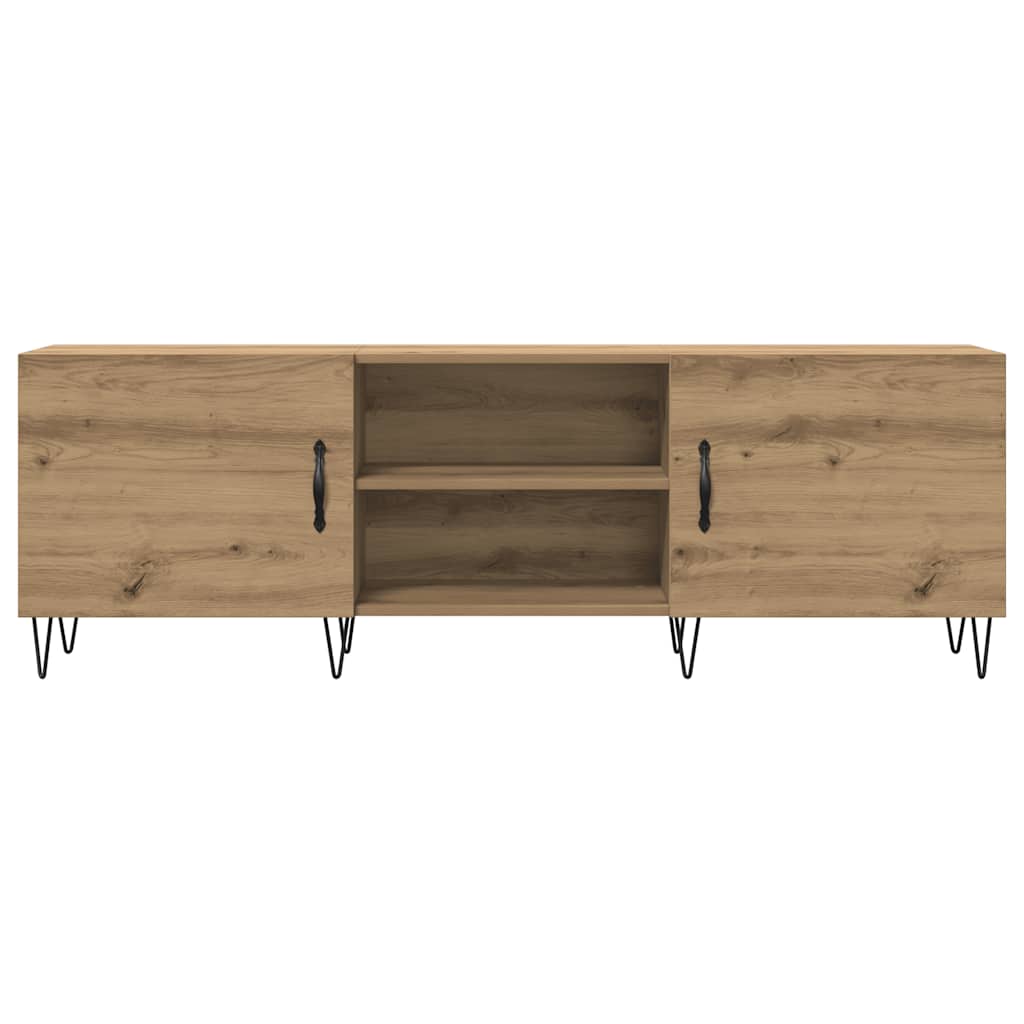 Meuble TV chêne artisanal 150x30x50 cm bois d'ingénierie - XIOS
