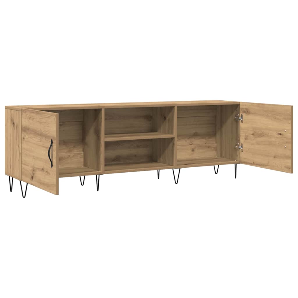 Meuble TV chêne artisanal 150x30x50 cm bois d'ingénierie - XIOS