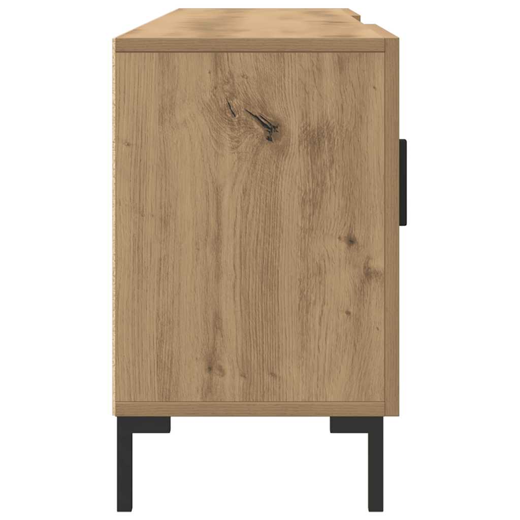 Meuble TV chêne artisanal 150x30x50 cm bois d'ingénierie - XIOS