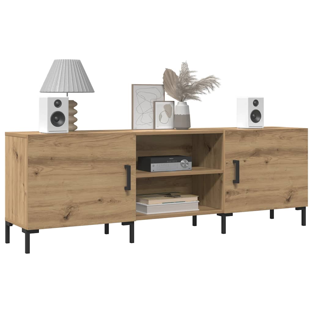 Meuble TV chêne artisanal 150x30x50 cm bois d'ingénierie - XIOS