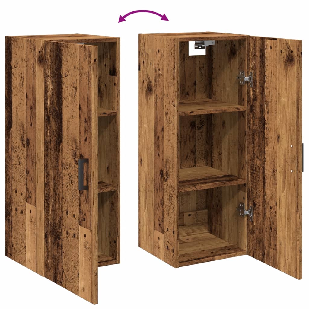 Armoire murale vieux bois 34,5x34x90 cm bois d'ingénierie - XIOS