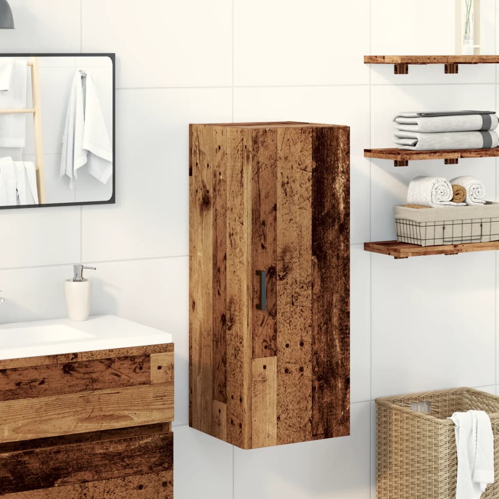 Armoire murale vieux bois 34,5x34x90 cm bois d'ingénierie - XIOS