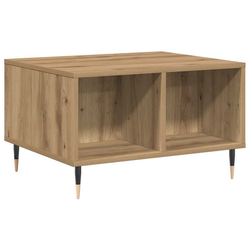 Table basse chêne artisanal 60x50x36,5 cm bois d'ingénierie - XIOS